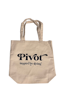 a tote bag with the word pivot on it